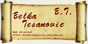 Belka Tešanović vizit kartica